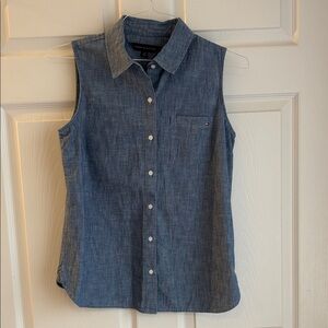 Tommy Hilfiger Sleeveless Denim Button-Up Shirt